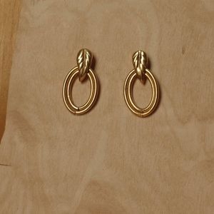 New 3/$18 Gold Leaf Hoops Round Hoop Earrings Stud